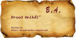 Brood Anikó névjegykártya